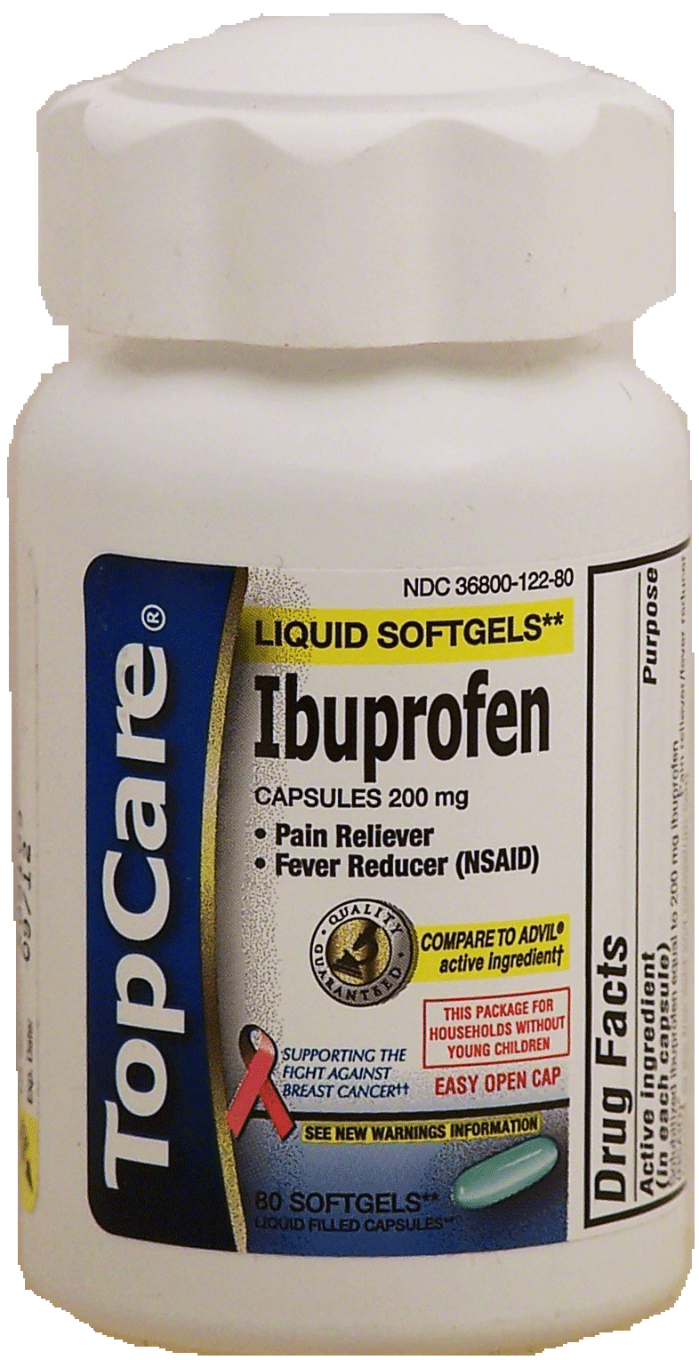 Top Care  ibuprofen 200-mg pain reliever capsules, liquid softgels Full-Size Picture